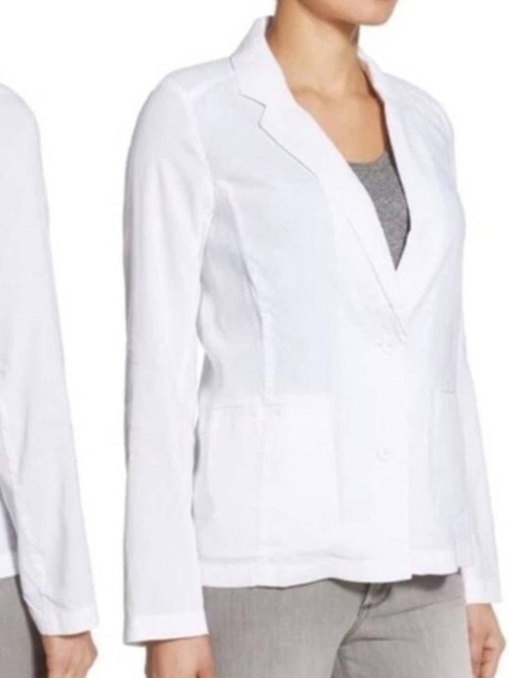 EILEEN FISHER 100% Irish Linen Blazer White Coastal Beach Vacay Resort wear 2X